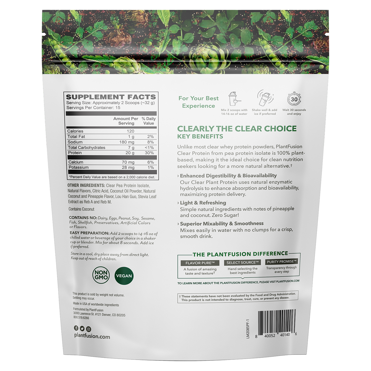 Plant-Based Clear Protein - Vegan Protein Powder