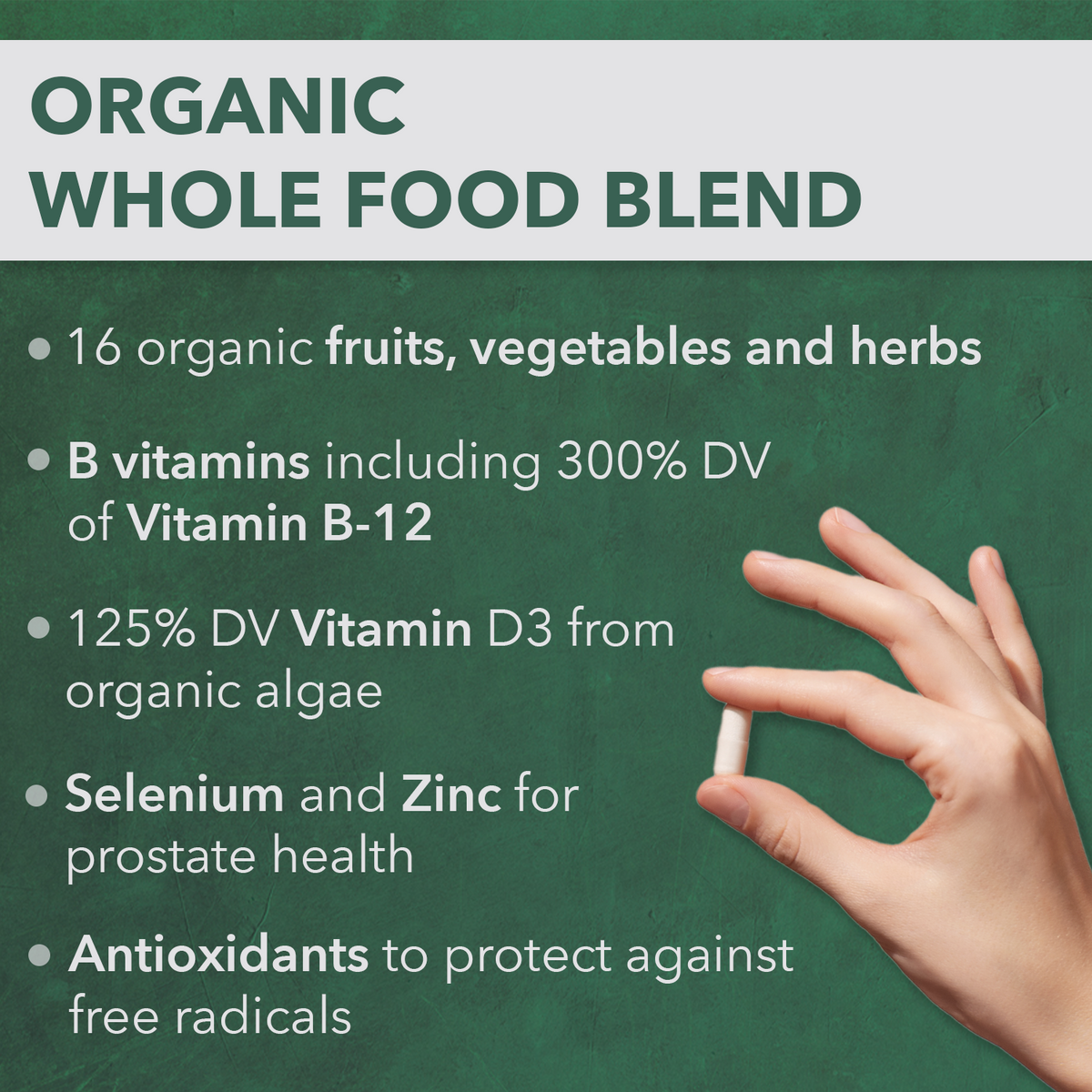Organic Multivitamin for Men – Whole Food Blend - Save 20%