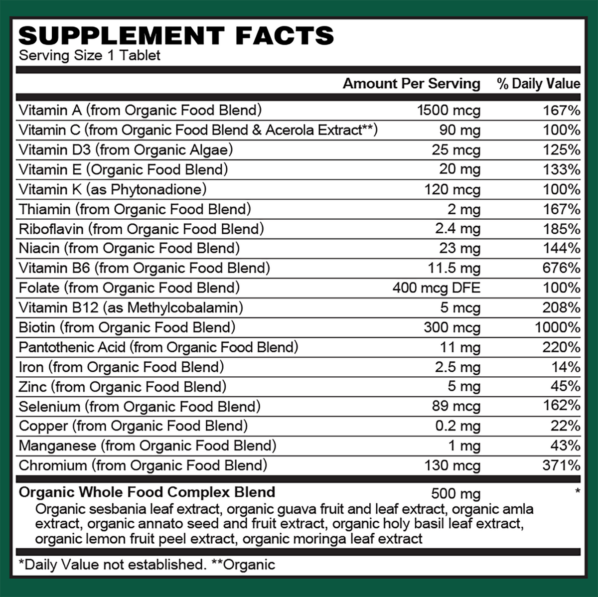 Organic Multivitamin for Women – Whole Food Blend - Save 30%