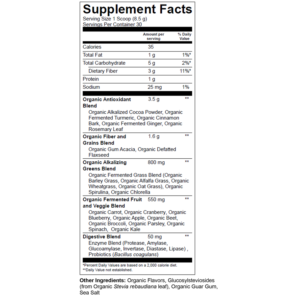 Cacao Greens – Fermented Superfood Powder Blend