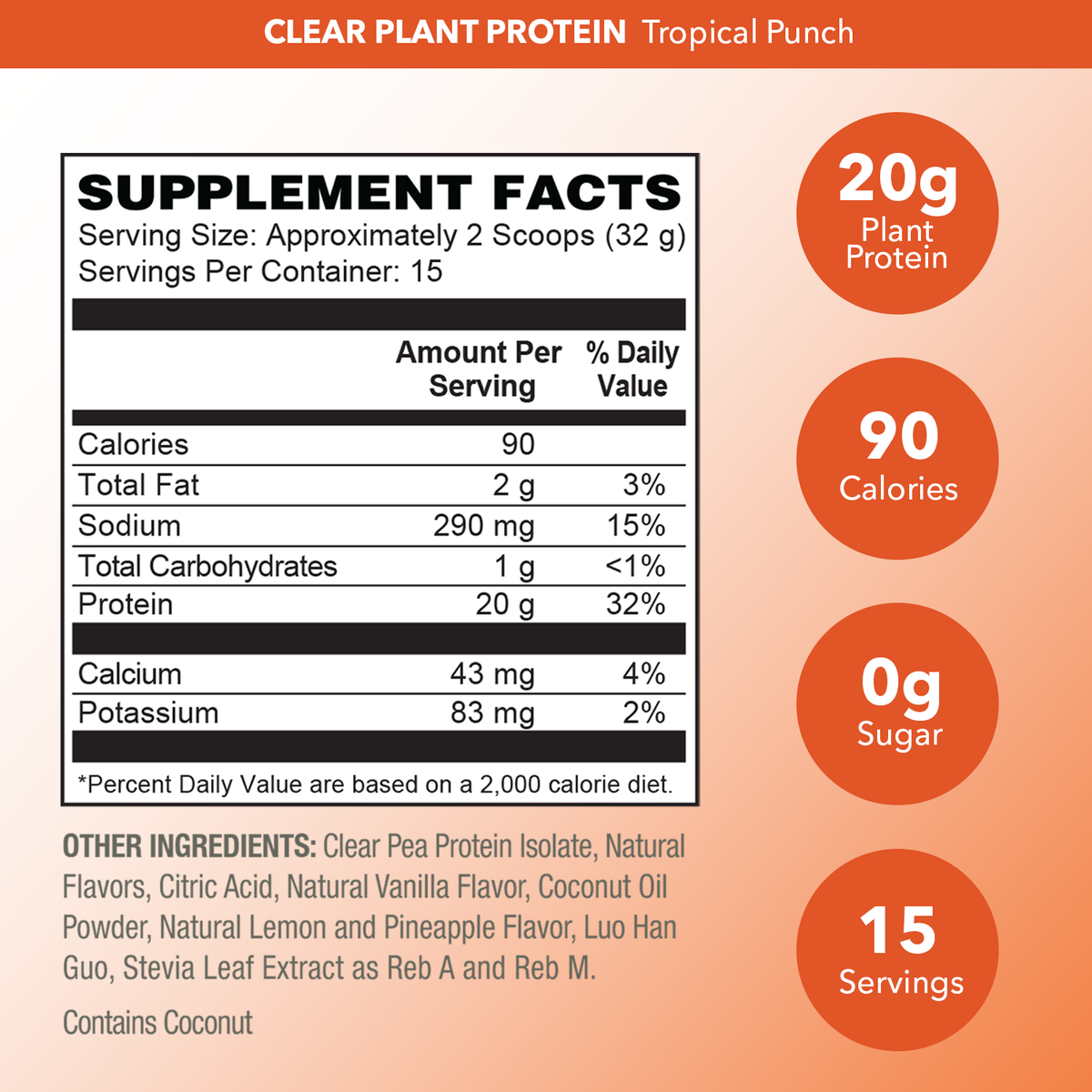 Clear Protein Supplement Facts
