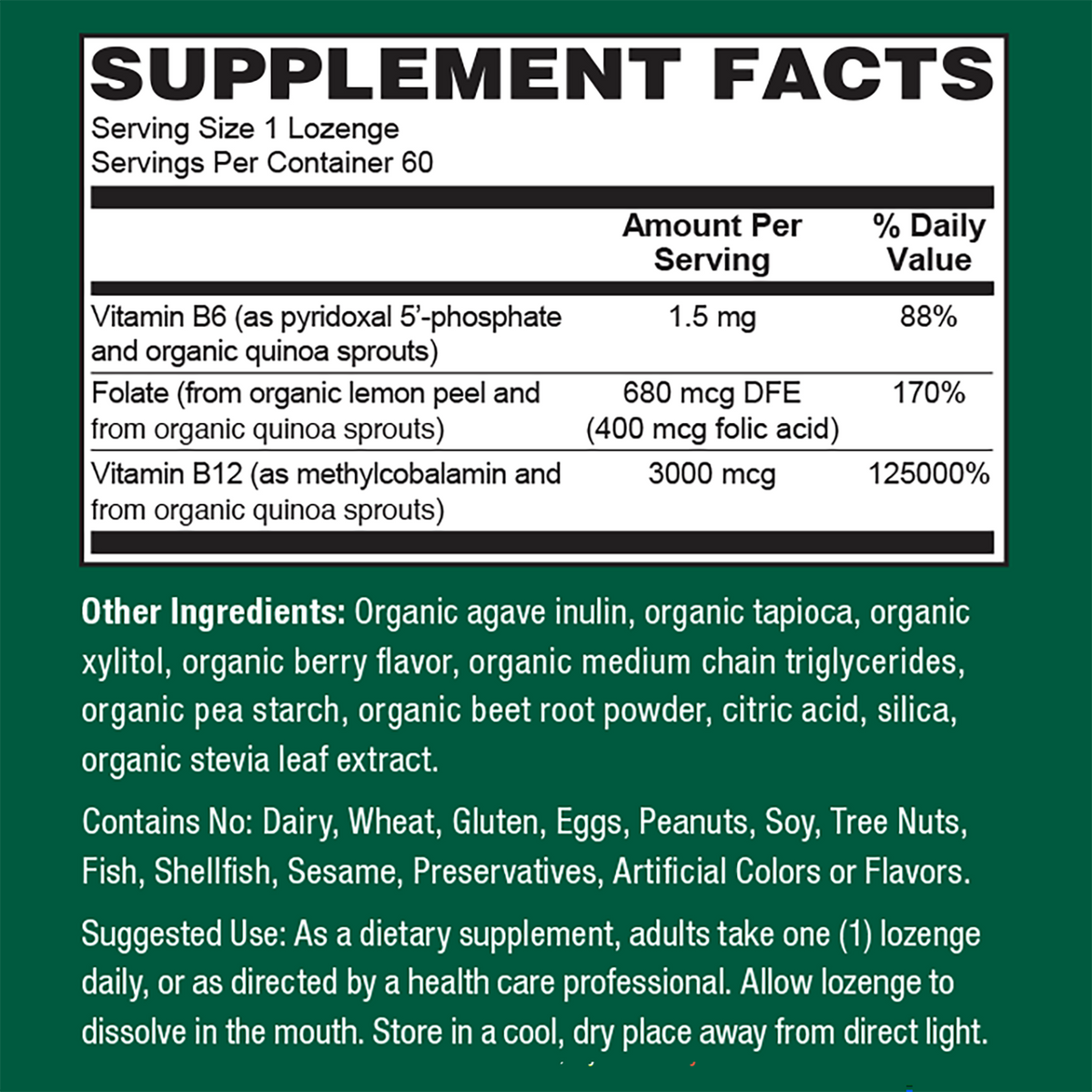 Organic Folate + Methyl B-12
