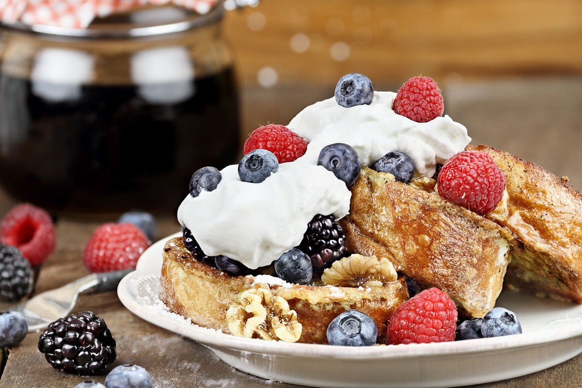 French Toast with Berry Rosemary Sauce