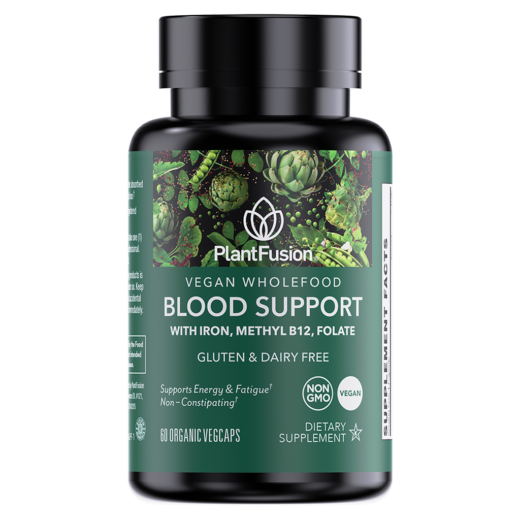 Suplementos veganos de hierro de PlantFusion, suplementos de hierro a base  de plantas prémium para mujeres y hombres (25 mg), más folato y B12, 90