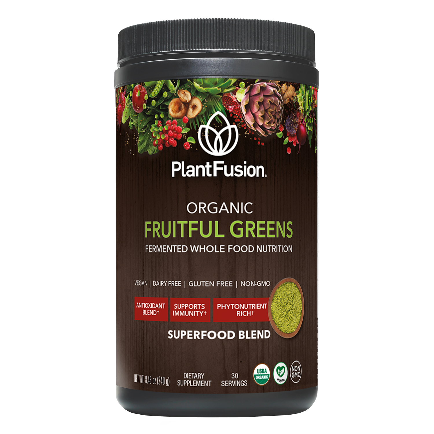 Fruitful Greens Fermented Superfood Powder Blend PlantFusion
